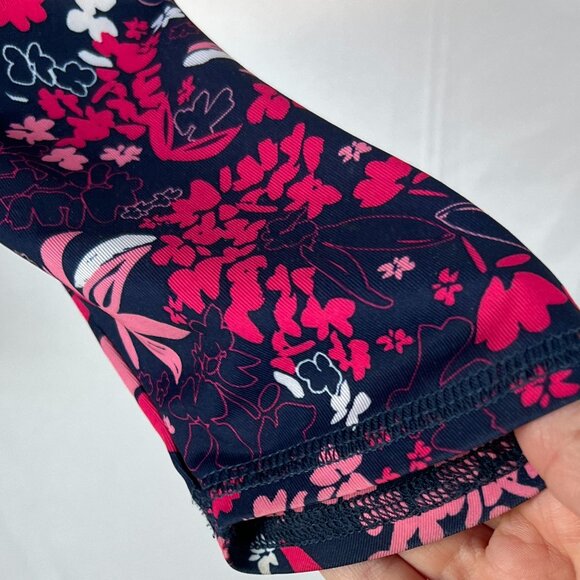 Vibrant Floral Performance Top Thumbholes + Zip Front - Picture 3 of 8